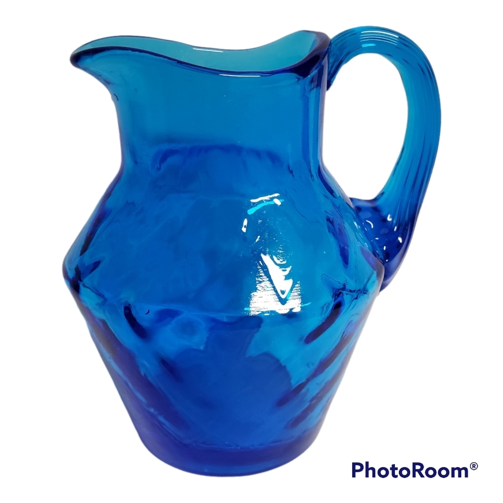 Fenton Cobalt Blue Glass Pitcher